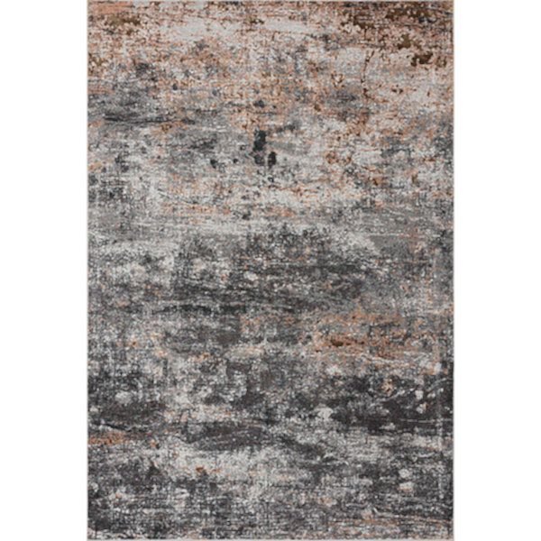 5' x 7.5' Gray and Orange Abstract Sandstone Summit Rectangular Area Throw Rug Contemporary Home Living