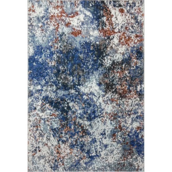 5' x 7.5' Blue and Gray Abstract Intergalactic Ocean Rectangular Area Throw Rug Contemporary Home Living