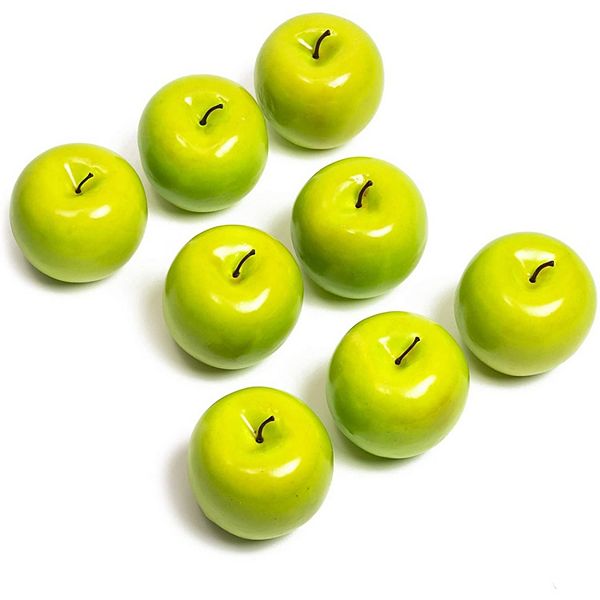 Juvale Artificial Green Apples, Faux Fruit Decor (2.7 in, 8 Pack) Juvale