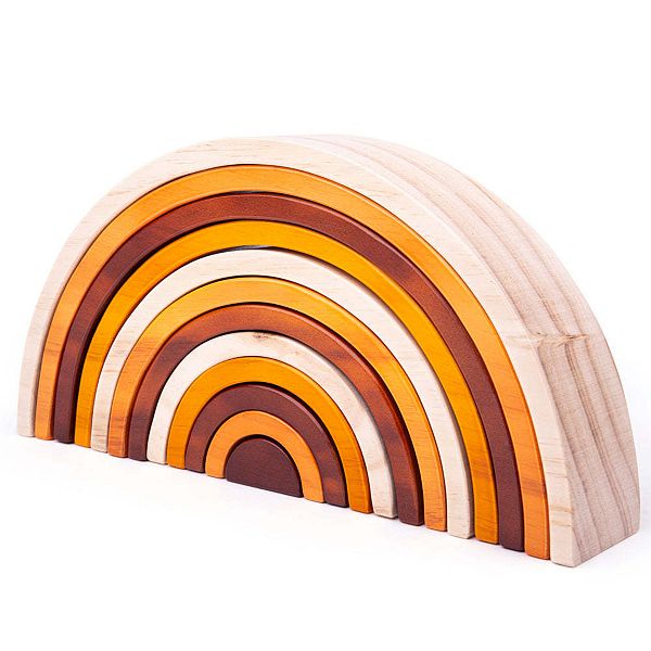 Bigjigs Toys, Natural Wooden Stacking Rainbow - Large Bigjigs Toys