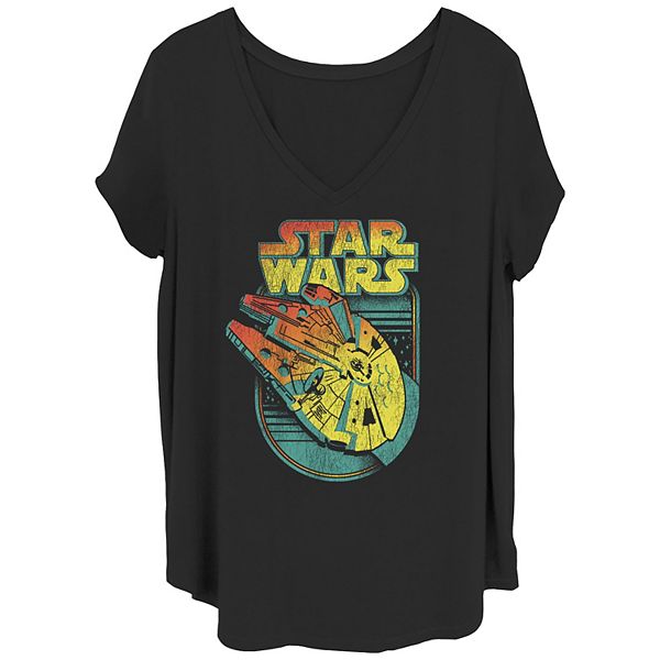 Женская Футболка Star Wars Falcon Flight Logo V-Neck Star Wars