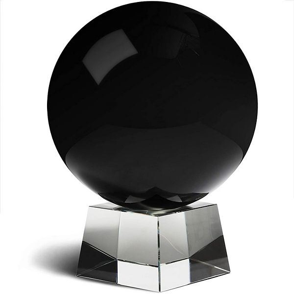 Juvale Black Obsidian Crystal Ball with Stand for Desk or Tabletop (6 Inches) Juvale