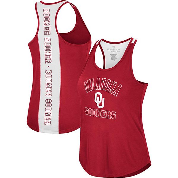 Яркий топ без рукавов Colosseum Oklahoma Sooners 10 Days с вырезом-лодочкой Colosseum