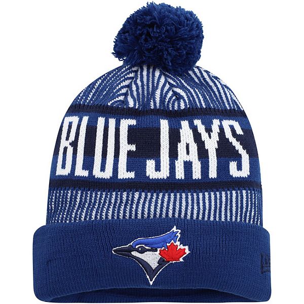 Универсальная вязаная акриловая шапка с отворотом и помпоном, Toronto Blue Jays New Era