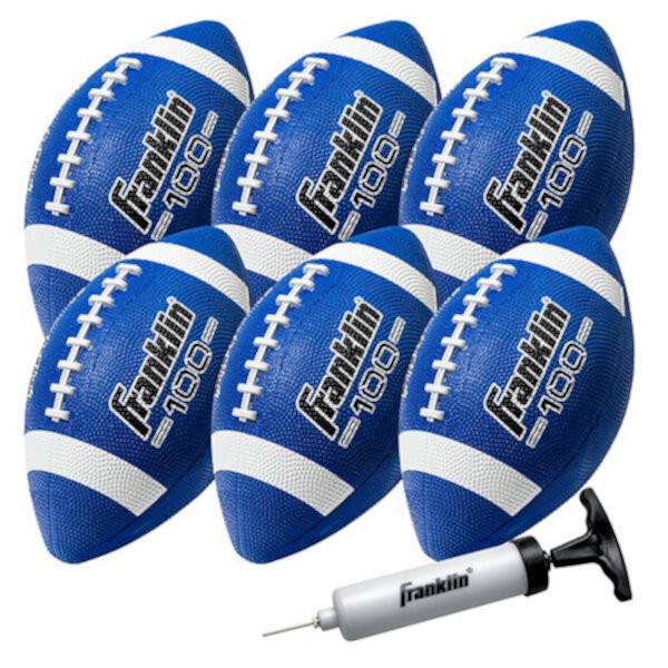 Мячи для упражнений Franklin Sports Grip-Rite 100 Junior, 6 штук, 25 см, с насосом, резина, для детей от 6 лет Franklin Sports