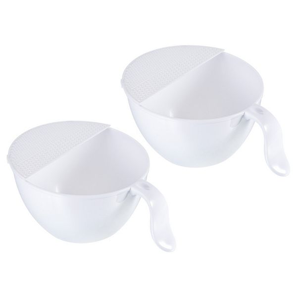 Fruit Vegetables Washing Basket Plastic Rice Strainer Drain Baskets 2PCS Unique Bargains