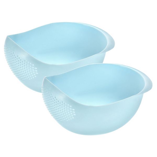 2pcs Rice Washing Filter Strainer Basket Sieve Fruit Drain Bowl Unique Bargains