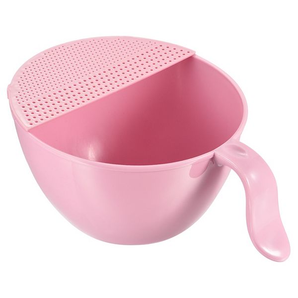 Rice Washing Bowl Drain Basket Fruit Strainer Colander With Handle Unique Bargains