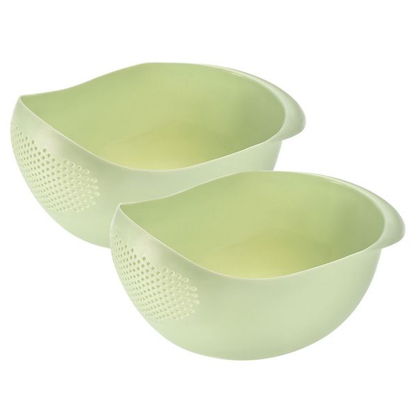 2pcs Rice Washing Filter Strainer Basket Rice Sieve Fruit Drain Bowl Unique Bargains