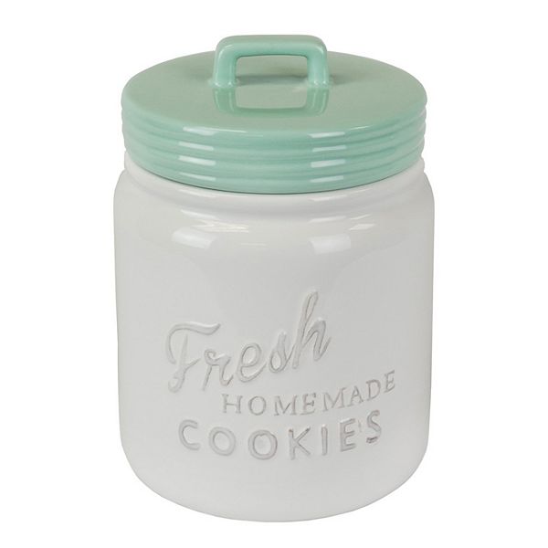 6" x 6" Aqua Blue Large Ceramic Cookie Jar Contemporary Home Living