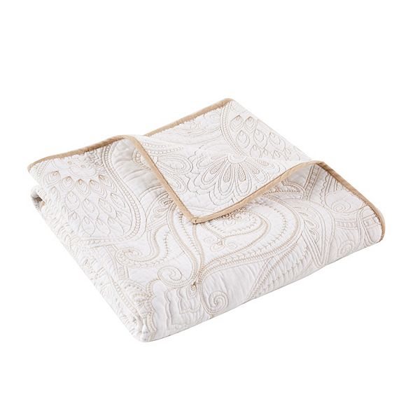 Levtex Home Perla White Quilted Throw Levtex