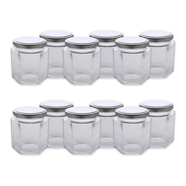 Set of 12 Multi-purpose Glass Jar 4.50" Contemporary Home Living