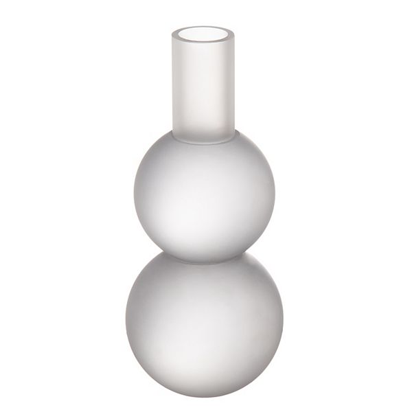 Double Orb Frosted Glass Vase Table Decor A&B Home