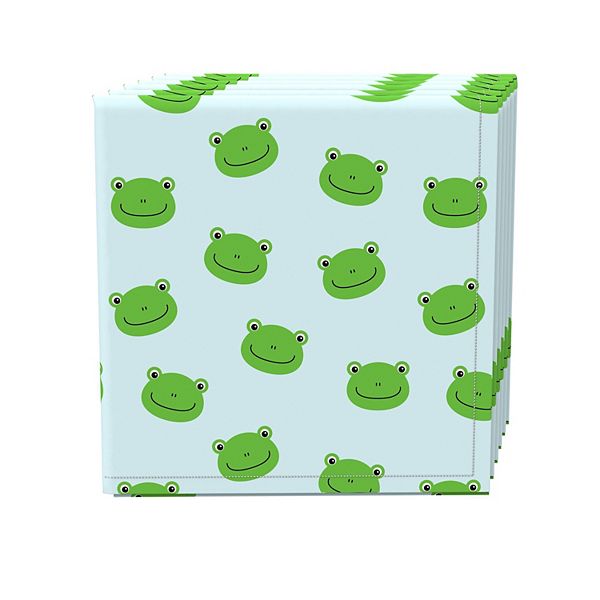 Napkin Set, 100% Polyester, Set of 4, 18x18", Ribbit Ribbit Fabric Textile Products