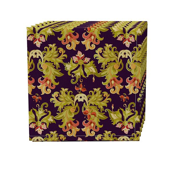 Napkin Set of 4, 100% Cotton, 20x20", Floral 16 Fabric Textile Products