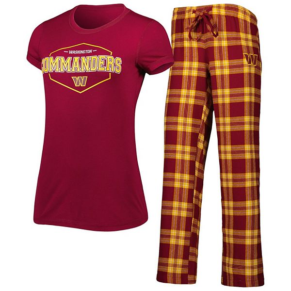 Women's Concepts Sport Burgundy/Gold Washington Commanders Plus Size Badge T-Shirt & Pants Sleep Set Unbranded