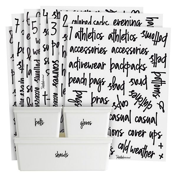 Talented Kitchen 224 Closet Labels for Bins, Baskets and Containers Talented Kitchen