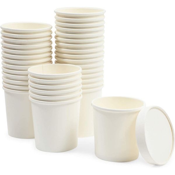 White Disposable Soup Containers with Lids for To-Go Food (16 oz, 36 Pack) Juvale