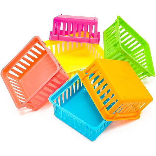 Classrooms Storage Baskets, Small Plastic Organizer Bins (5.3 In, 12 Pack) Bright Creations