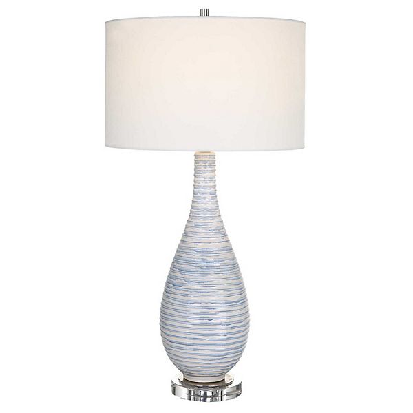 Uttermost Clariot Ribbed Blue Table Lamp Uttermost