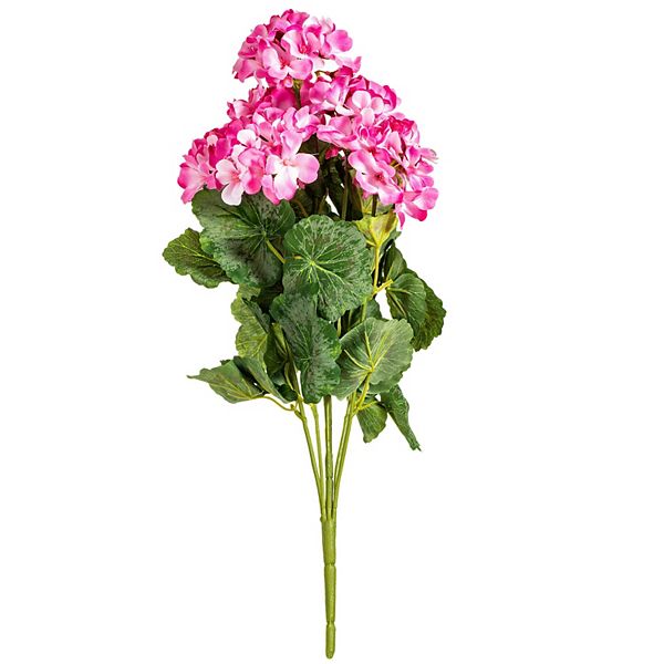 Vickerman 19.5-in. Artificial Light Pink Geranium Bush. Vickerman