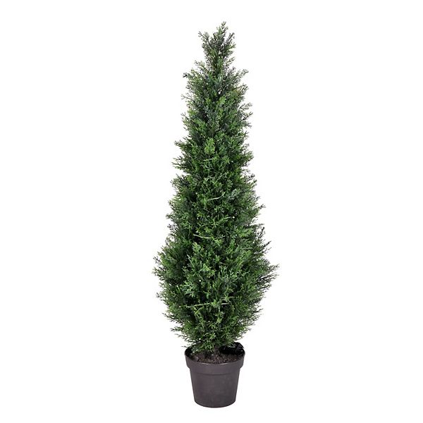 Vickerman 5' Artificial Potted Green Cedar Tree Vickerman