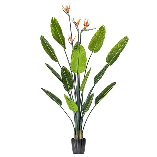 Vickerman 5' Artificial Potted Bird of Paradise Palm Tree Vickerman