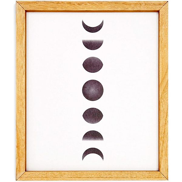 Moon Phases Wall Décor, Modern Framed Art (10 x 11.8 Inches) Juvale