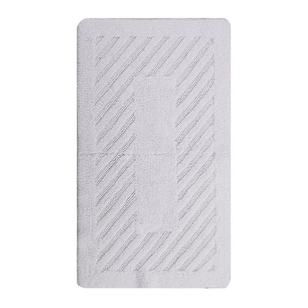 Knightsbridge Diagonal Racetrack 100% Cotton Reversible Bath Rug Knightsbridge