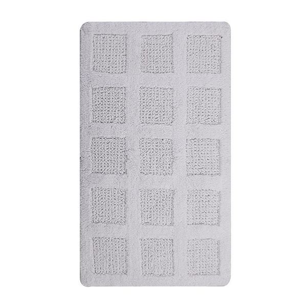 Knightsbridge Square Honeycomb 100% Cotton Reversible Bath Rug Knightsbridge