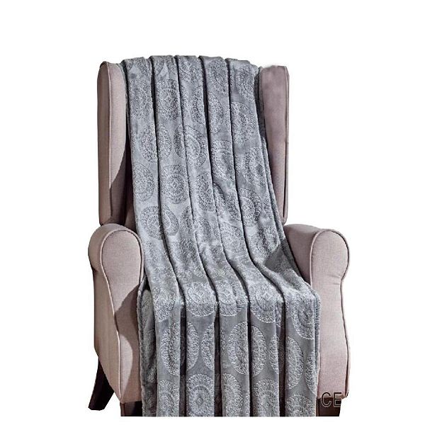 Ceasar Soft Plush Contemporary Embossed Collection All Season Throw 50"x60" Plazatex