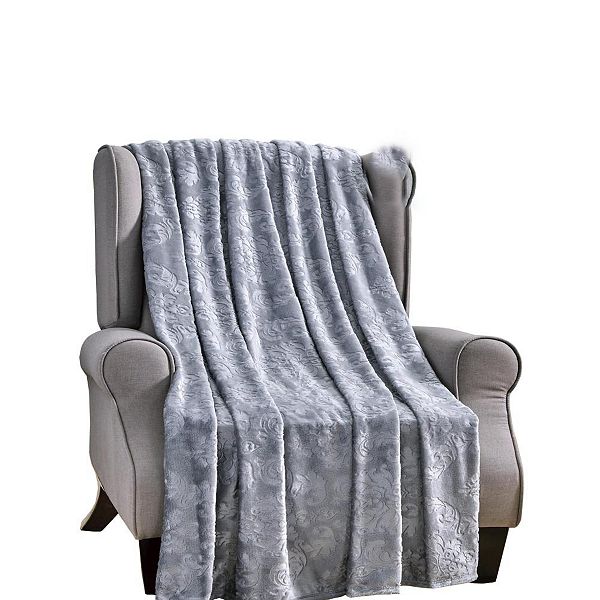 Versailles Ultra Soft Plush Contemporary Embossed Pattern All Season 50" x 60" Throw Blanket Plazatex