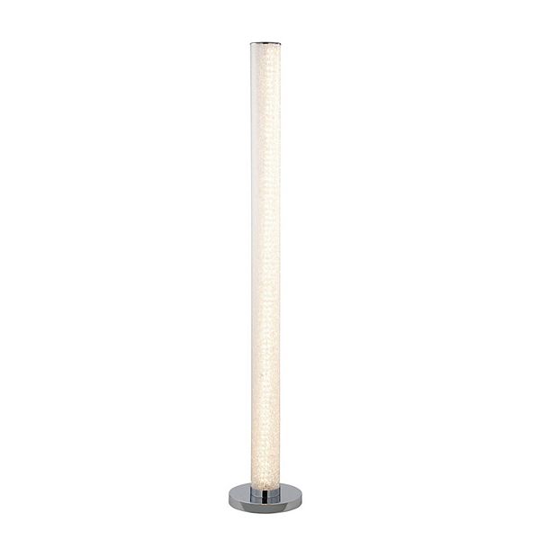 Column Style Floor Lamp with Sandrock Acrylic Tube, Clear Benzara