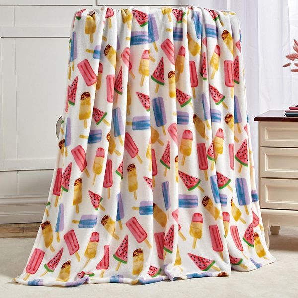 Plazatex Ice Cream Microplush Decorative All Season 50" X 60" Throw Blanket Plazatex