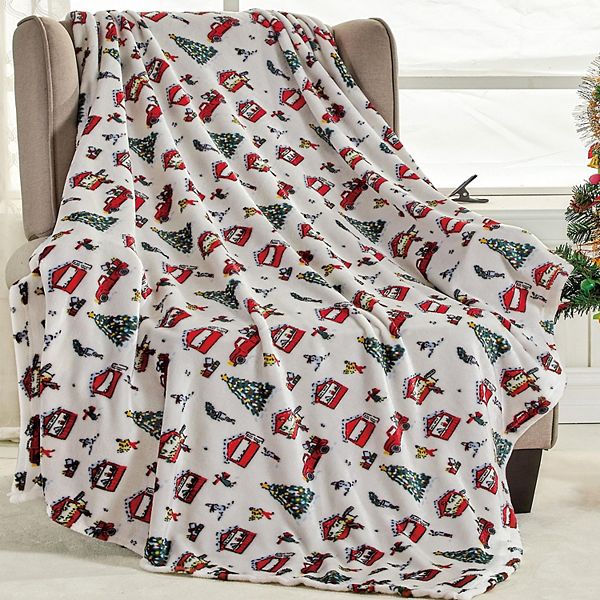 Plazatex Celebrating Christmas Microplush Decorative All Season 50" X 60" Throw Blanket Plazatex