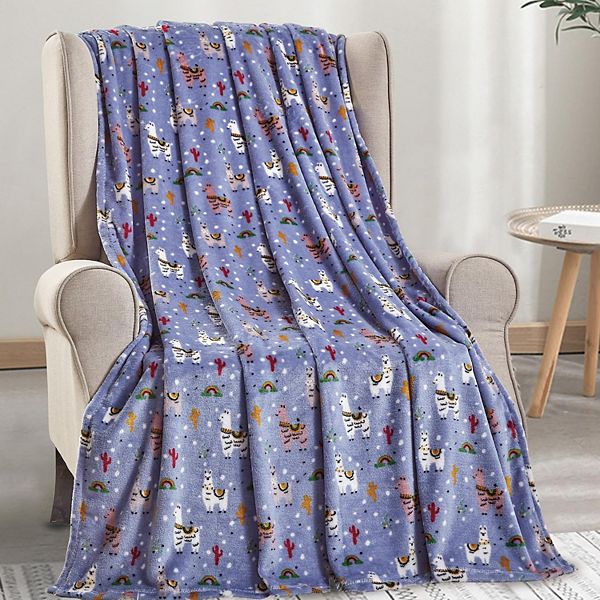 Plazatex Llama Microplush Decorative All Season 50" X 60" Throw Blanket Plazatex