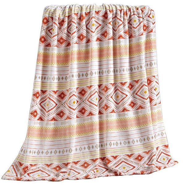 Plazatex Nayati Microplush Decorative All Season 50" X 70" Throw Blanket Plazatex