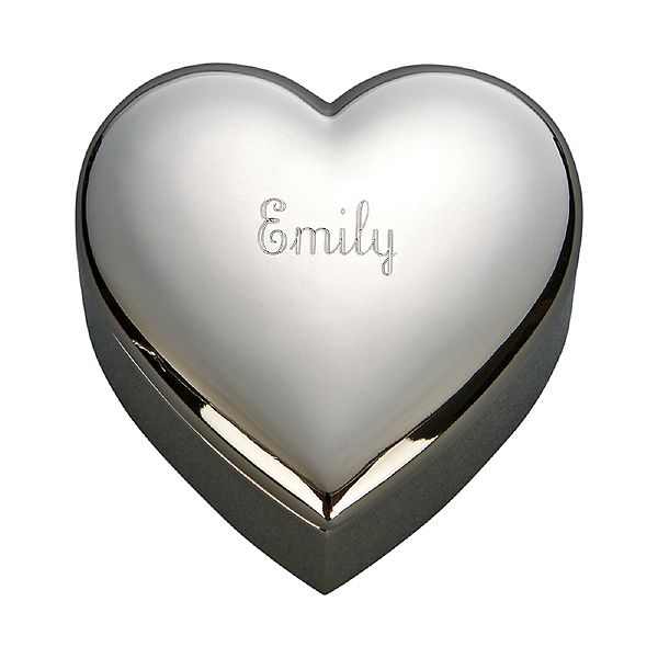 2.5" Gray and Silver Unique Heart-Shaped Jewelry Box Contemporary Home Living