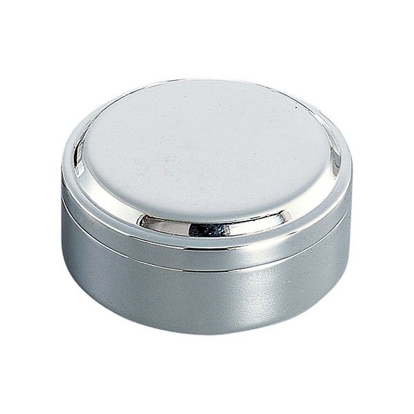 3.5" Silver Round Lift Top Jewelry Box Contemporary Home Living