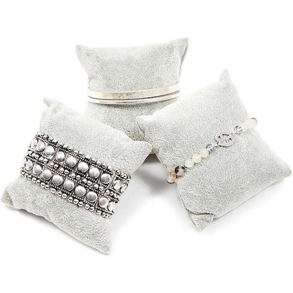 Juvale Bracelet Pillow Display 12-Pack Velvet Jewelry Display Pillow 3 x 3 inches - Gray Juvale