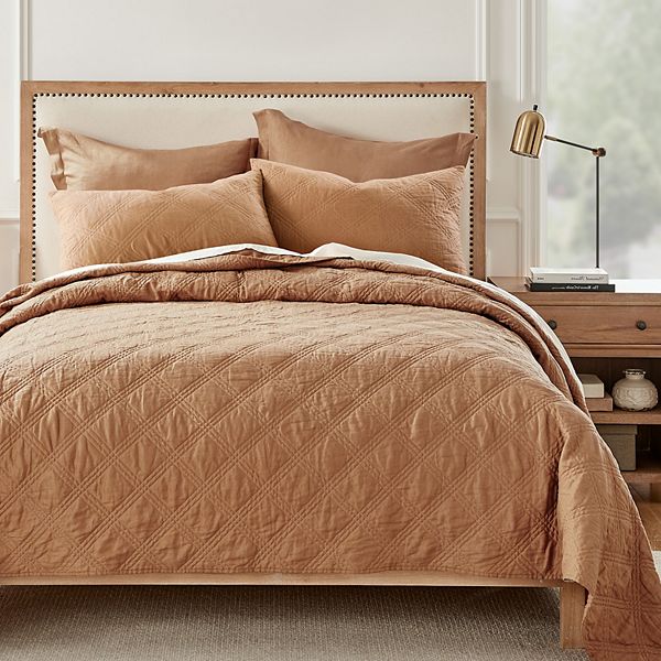 Levtex Home Washed Linen Sandstone Quilt Levtex