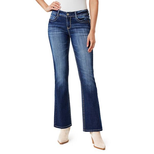 Juniors' WallFlower Fiesty Curvy Insta Stretch Low Rise Slim Flare Jeans WallFlower