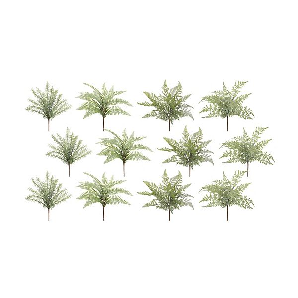 Melrose Assorted Fern Foliage Bush - Set of 12 Melrose