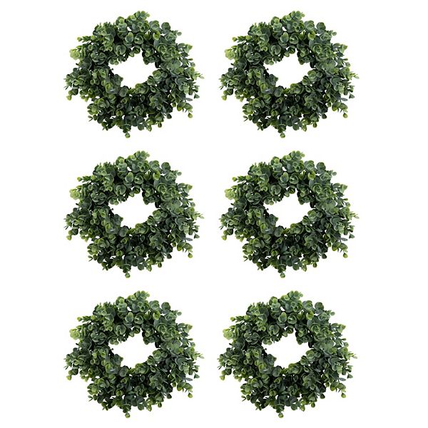 Melrose Eucalyptus Foliage Candle Ring - Set of 6 Melrose