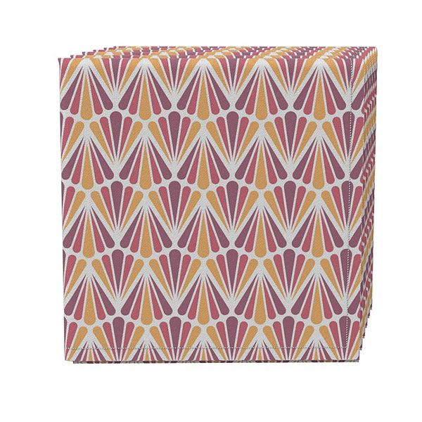 Napkin Set of 4, 100% Cotton, 20x20", Geometric Antique Style Fabric Textile Products