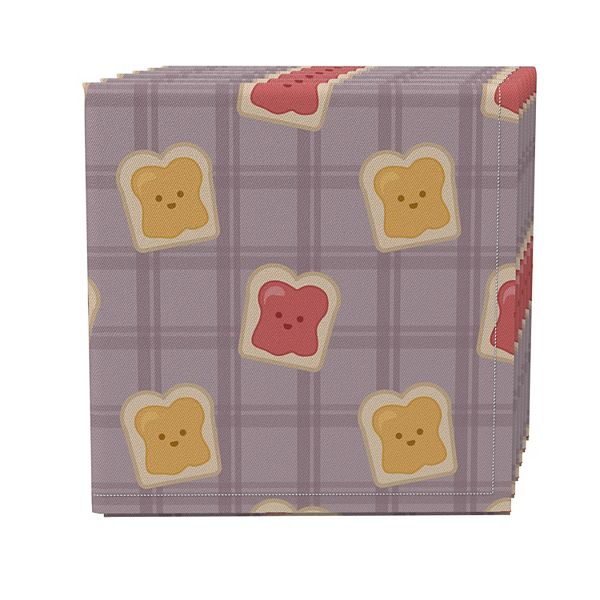 Napkin Set of 4, 100% Cotton, 20x20", Honey and Jam Toast Fabric Textile Products