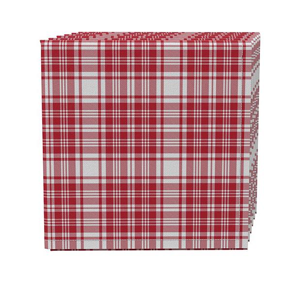 Napkin Set of 4, 100% Cotton, 20x20", Plaid 2 Fabric Textile Products