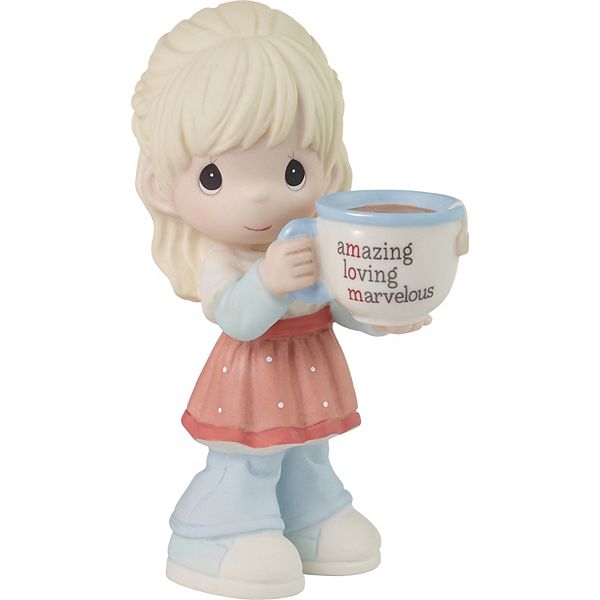 Precious Moments Mom, You're Amazing Blonde Girl Bisque Porcelain Figurine Precious Moments