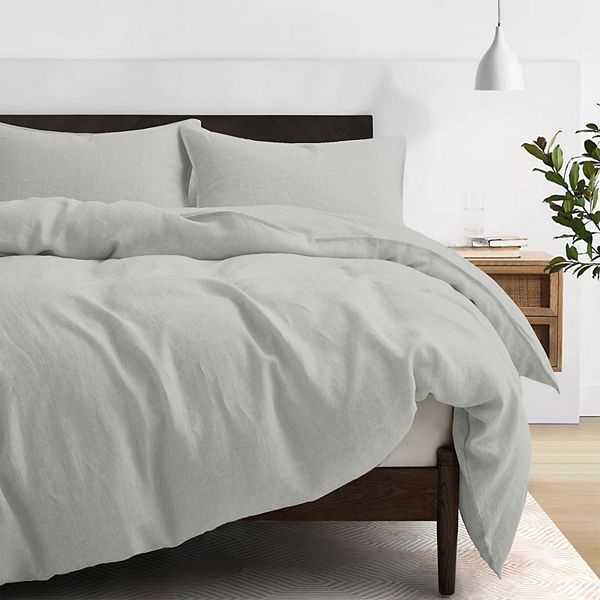 Unikome 100% Flax Linen Duvet Cover Set-Breathable Moisture Wicking Cooling Linen Bedding Set UNIKOME