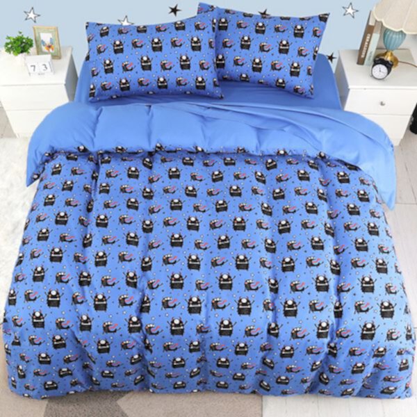 Polyester Microfiber 5 Piece Kids Bedding Set Small Cartoon Pattern Twin PiccoCasa